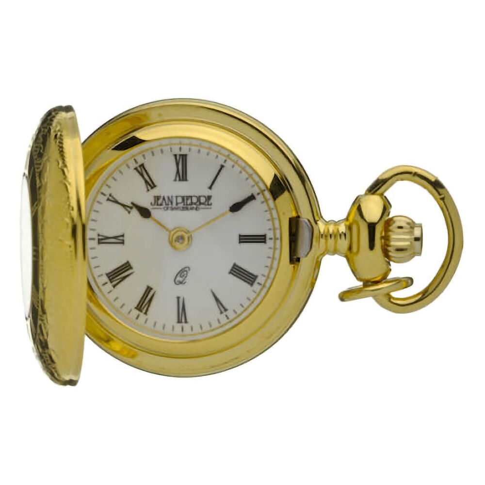 Jean Pierre Half Hunter Ladies Gold Pendant Watch image number 1