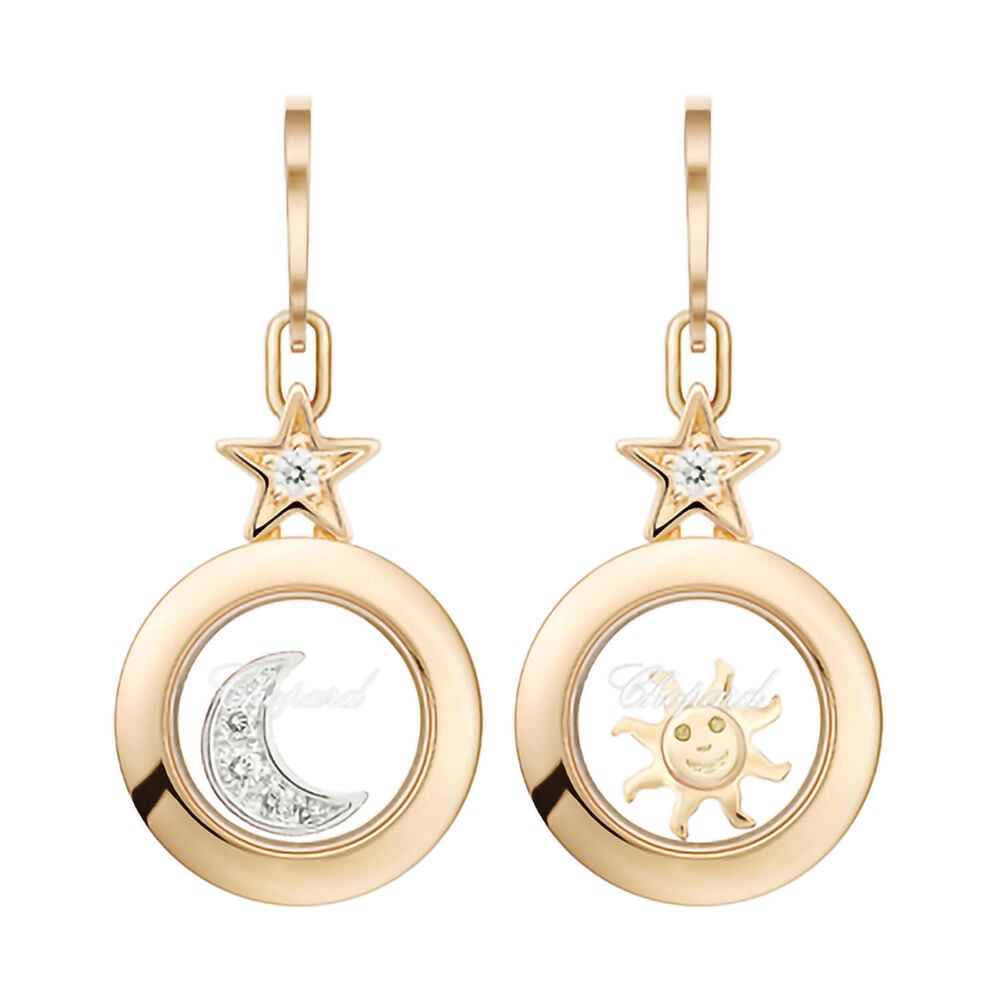 Chopard Happy Diamonds 18ct Rose Gold Drop Earrings image number 0