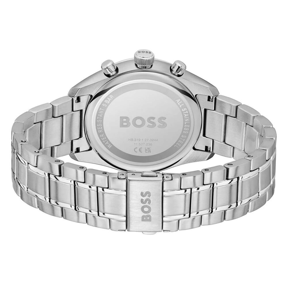 BOSS Grand Prix 44mm Black Chronograph Dial Steel Bracelet Watch image number 2