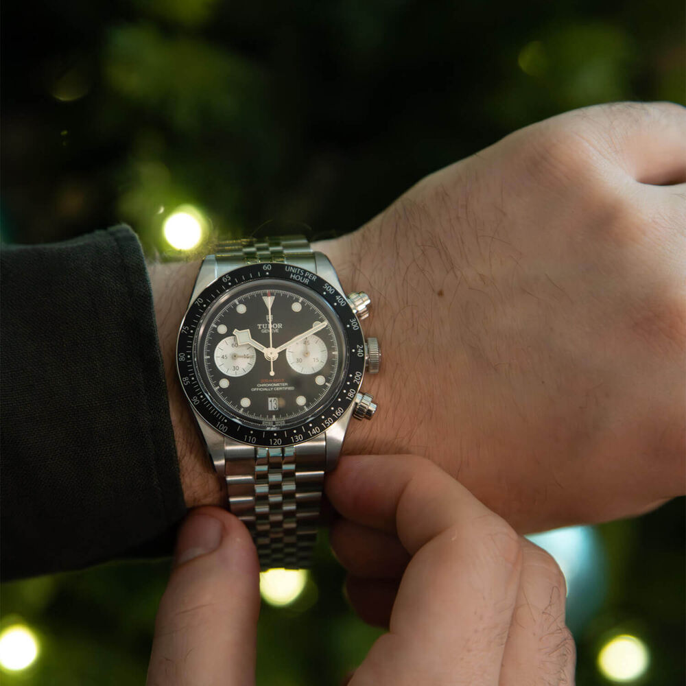 TUDOR Black Bay Chrono 41mm Black Dial Steel Five-Link Bracelet Watch image number 5