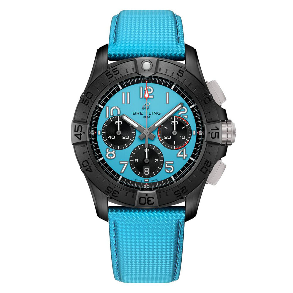 Breitling Avenger B01 Chronograph 42mm Blue Dial Leather Strap Watch image number 0