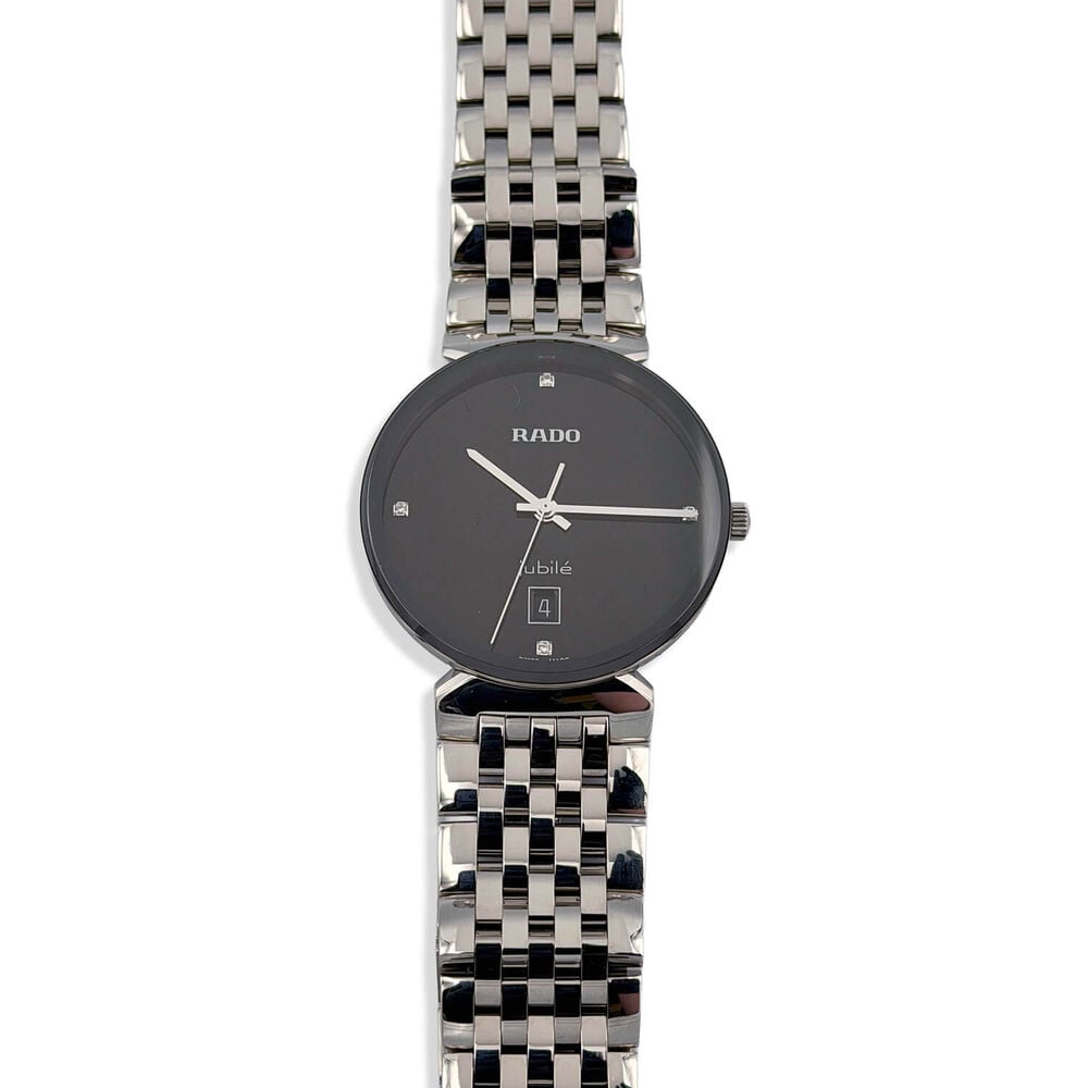 Pre-Owned Rado Florence 38MM Black Dial Diamond Dot Steel Case Bracelet Watch