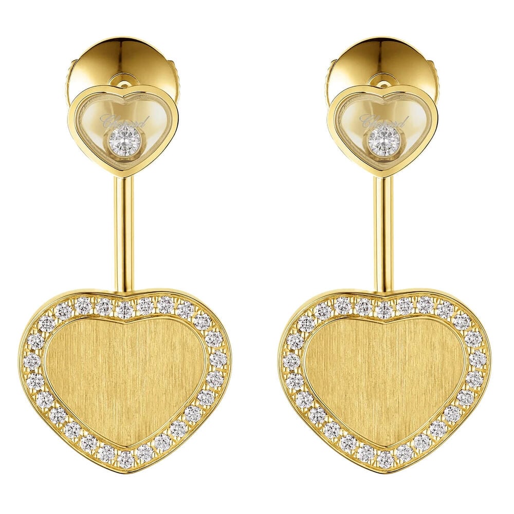 Chopard Happy Hearts Golden Hearts 18ct Yellow Gold 0.33ct Diamond Earrings