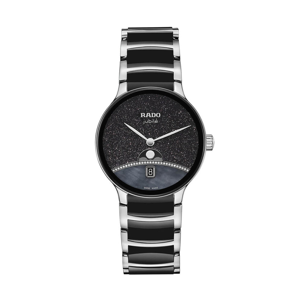 Rado Centrix Moonphase Limited Edition 35mm Black Dial Ceramic Bracelet Watch