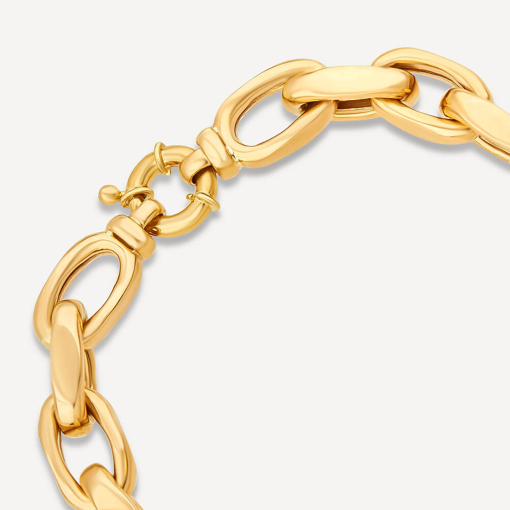 9ct Yellow Gold Diamond Cut Belcher Link Bracelet image number 4