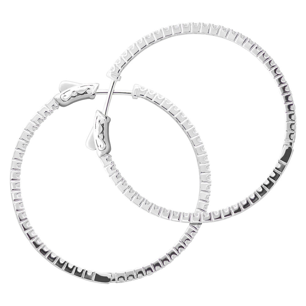 CARAT* London Ladies Cubic Zirconia Silver Amaia Hoop Earrings image number 1