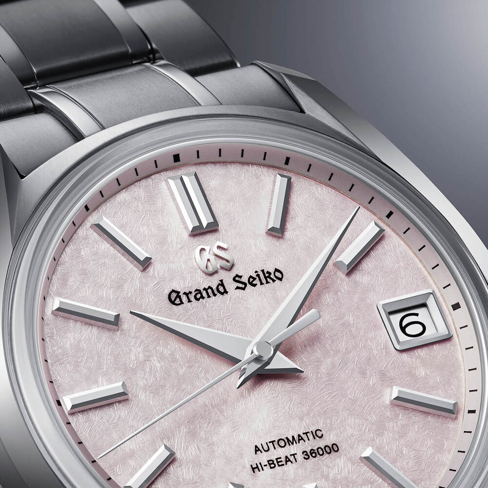 Grand Seiko 'Sakura-Kakushi' 62GS Hi-Beat 38mm Pink Dial Bracelet Watch
