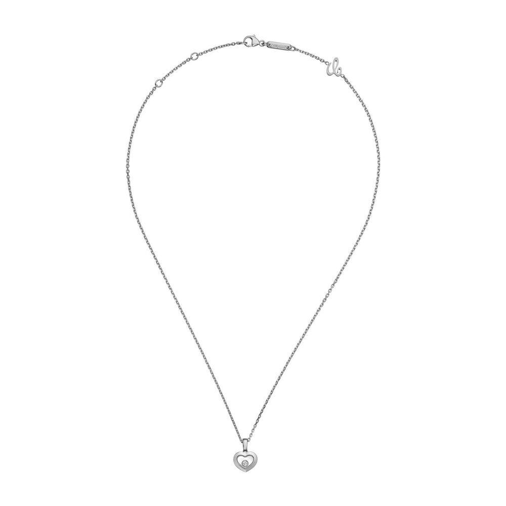 Chopard 18ct White Gold Happy Diamond Icon Heart Pendant image number 2