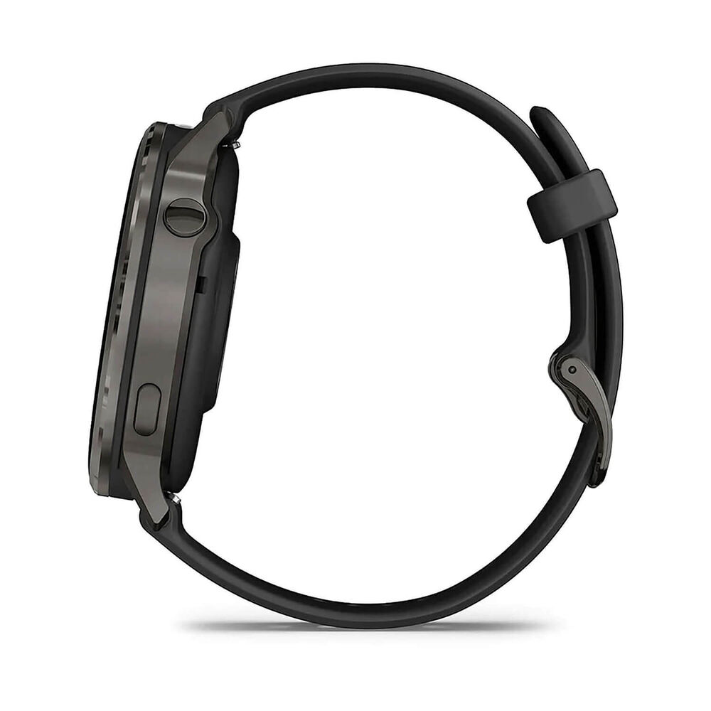 Garmin Venu 4 45mm Slate Bezel Black Silicone Strap Watch image number 4