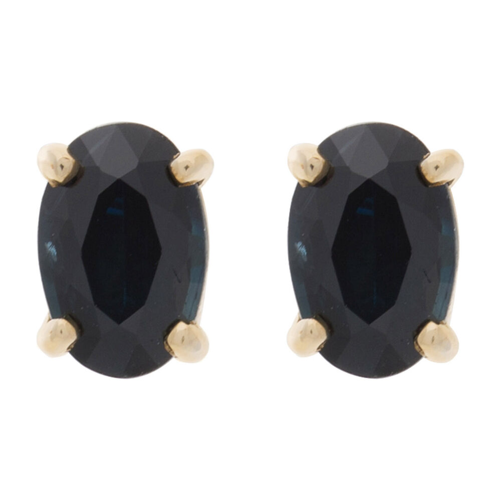 9ct Gold Oval Sapphire Stud Earrings