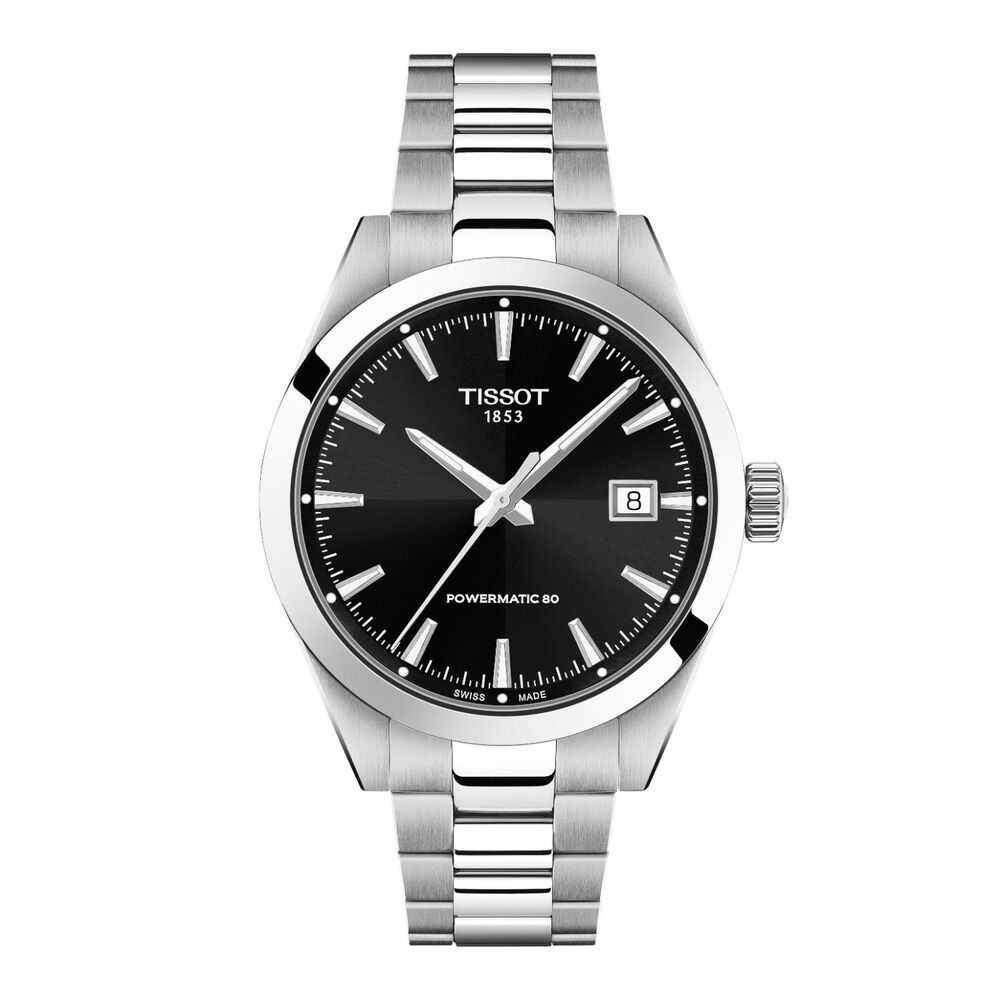 Tissot Gentleman Auto 38mm Black Dial Steel Case Bracelet Watch