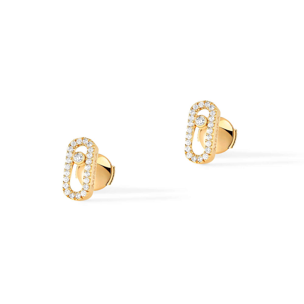 Messika Move Uno 18ct Yellow Gold 0.18ct Diamond Hoop Earrings image number 0