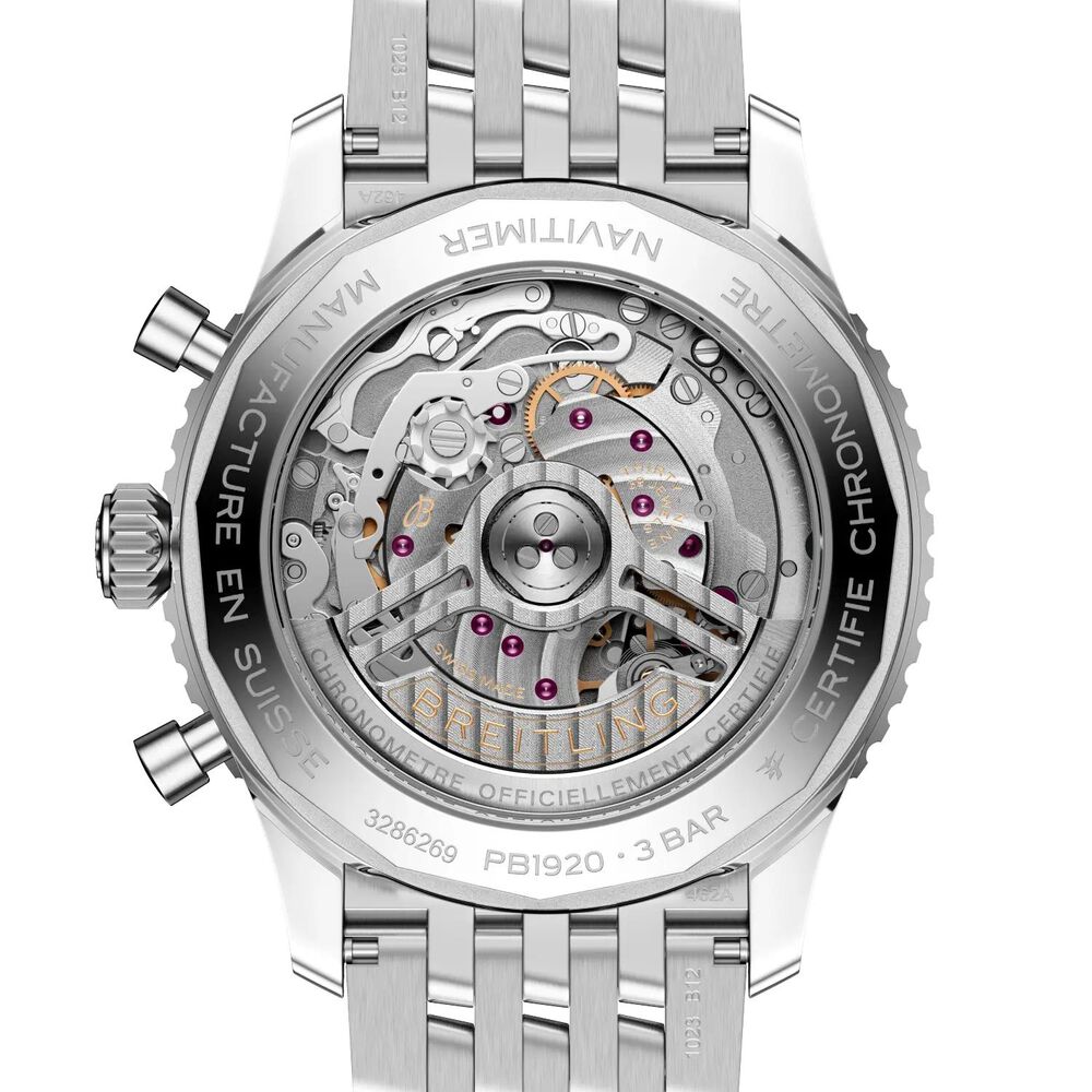 Breitling Navitimer B19 Chronograph Perpetual Calendar 43mm Blue Dial Steel Bracelet Watch image number 3