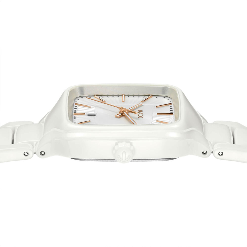 Rado True Square 29.2mm White Dial White Ceramic Case Watch