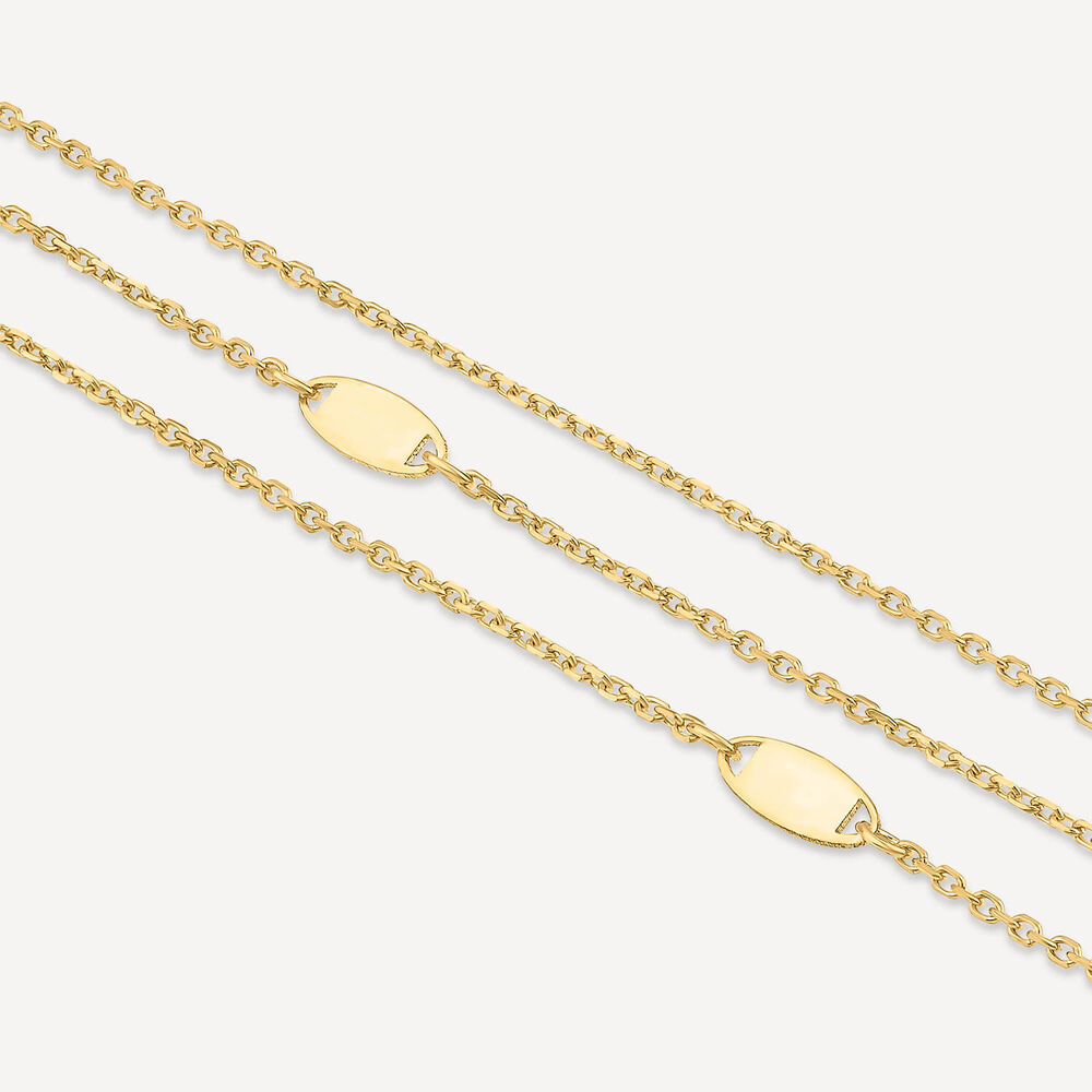 9ct Yellow Gold Three Strand Oval Polished Discs Bracelet image number 2