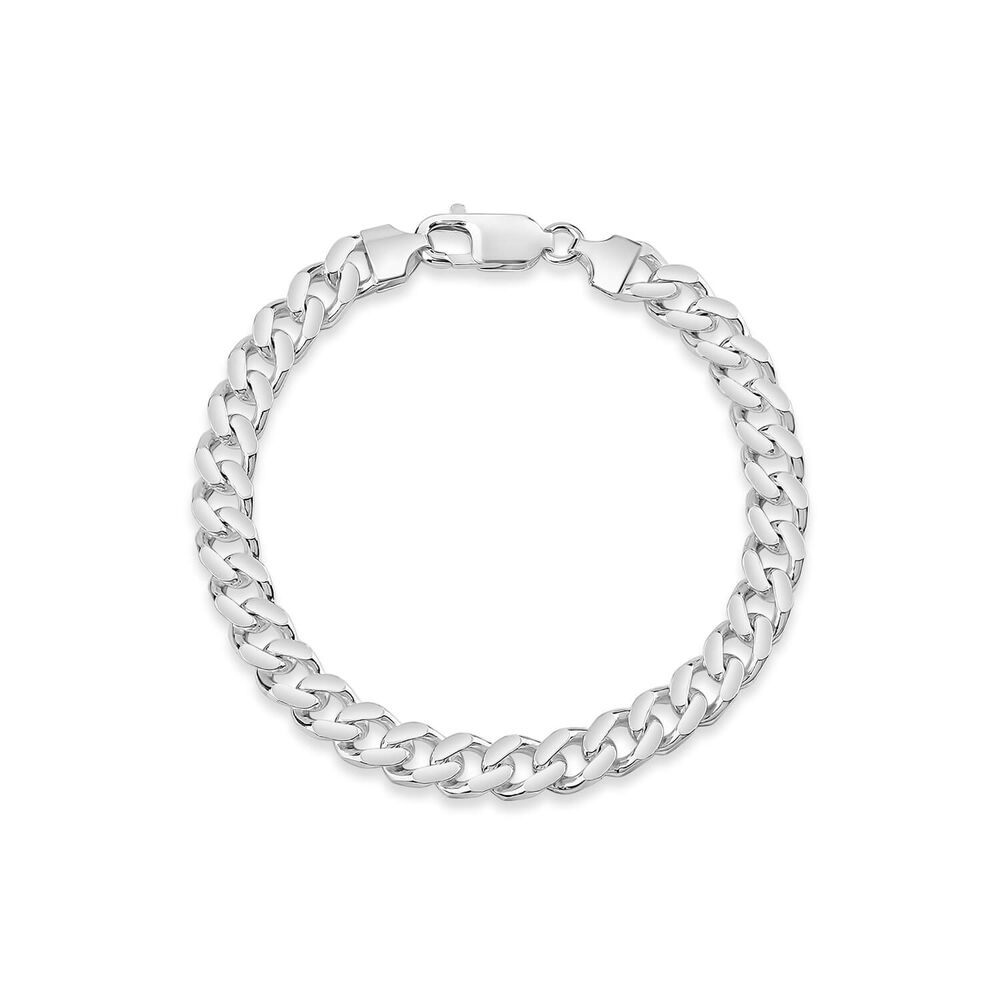 Sterling Silver Square Curbed Men's Bracelet