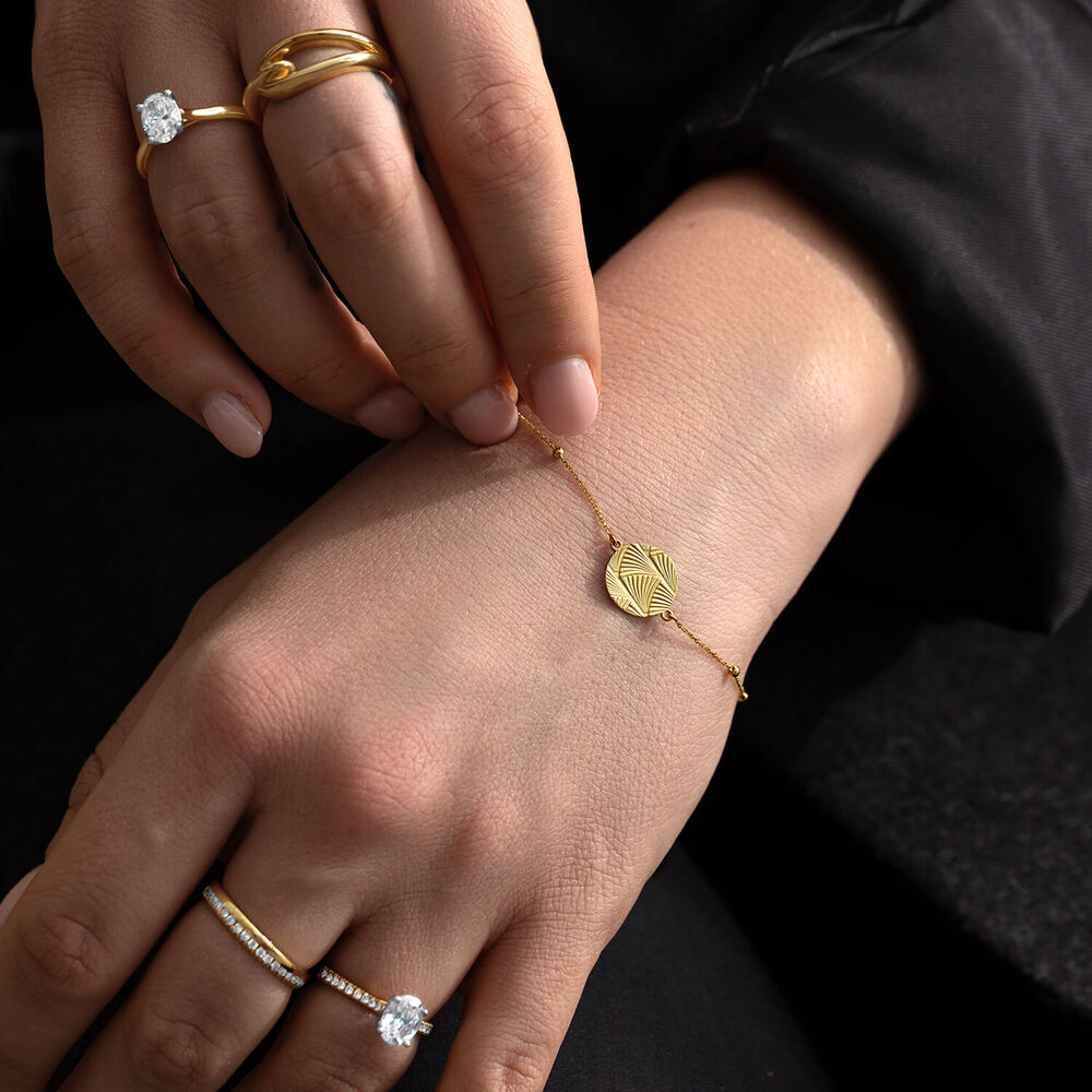 Born 18ct Yellow Gold Lab Grown 1.20ct Oval & Diamond Sides Ring image number 7