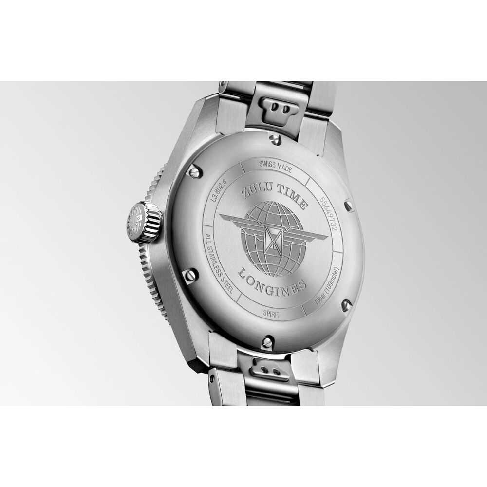Longines Avigation Spirit Zulu 39mm Black Dial Ceramic Case Steel Bracelet Watch image number 2