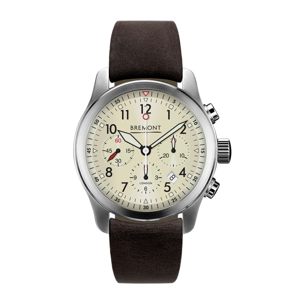 Bremont Alt1-P2 43mm Cream Dial Brown Strap Gents Pilot Watch image number 0