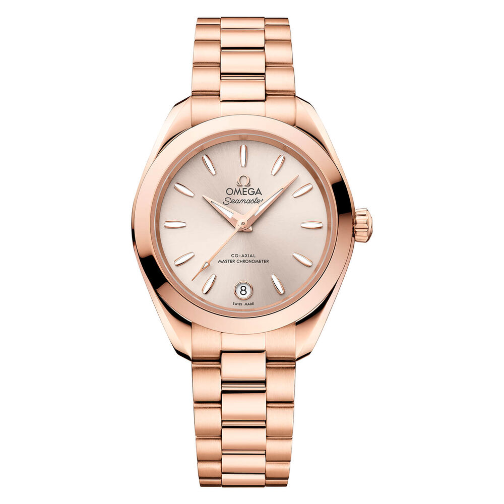 OMEGA Aqua Terra 150M 30mm Linen Dial Sedna™ Gold Bracelet Watch