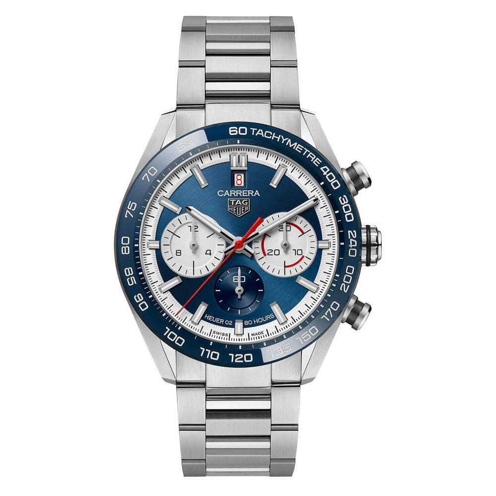 TAG Heuer Carrera 44mm Limited Edition 1860 Ceramic Bezel Steel Case Watch