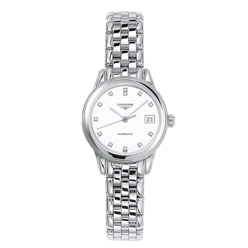 Longines Elegance Flagship White Dial Steel Bracelet Watch