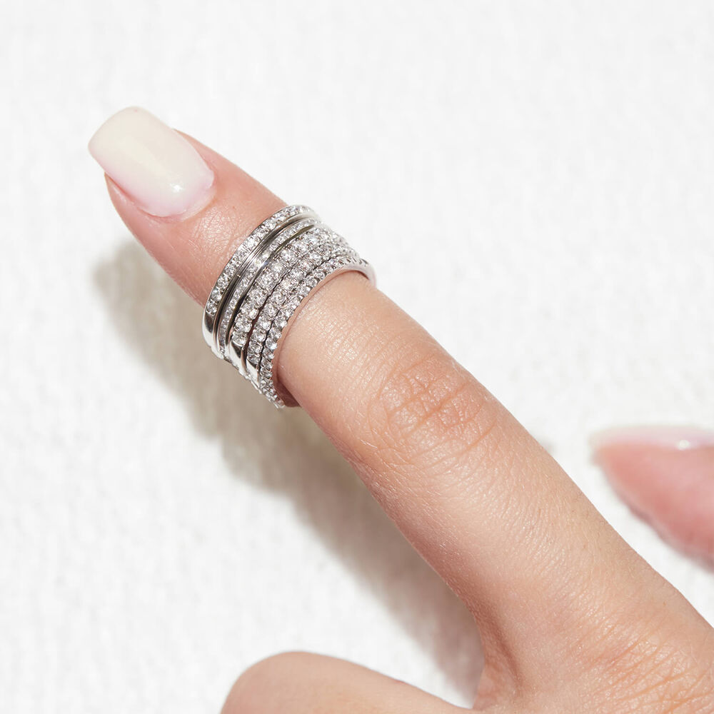 Born Platinum 0.25ct Lab Grown Diamond Claw Set Half Eternity Wedding Ring image number 5