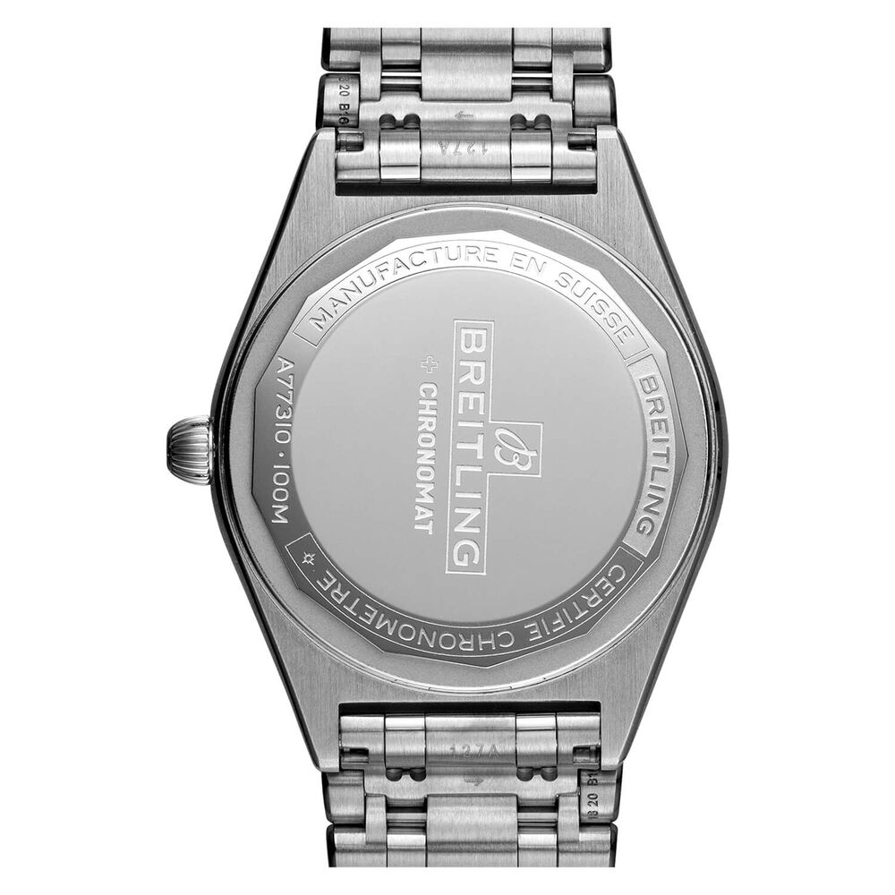 Breitling Chronomat 32mm Blue Dial Steel Case Ladies Bracelet Watch image number 3