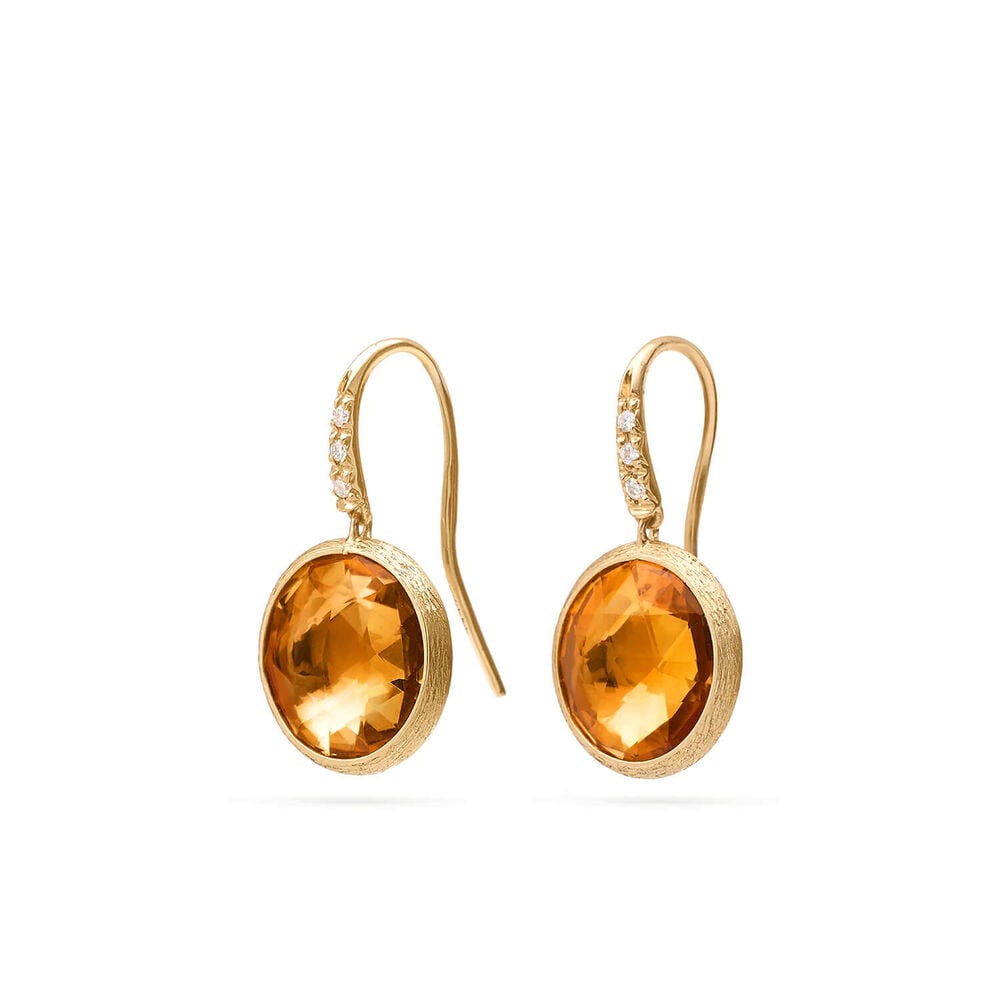 Marco Bicego Jaipur 18ct Yellow Gold Citrine Quartz Drop Earrings image number 0