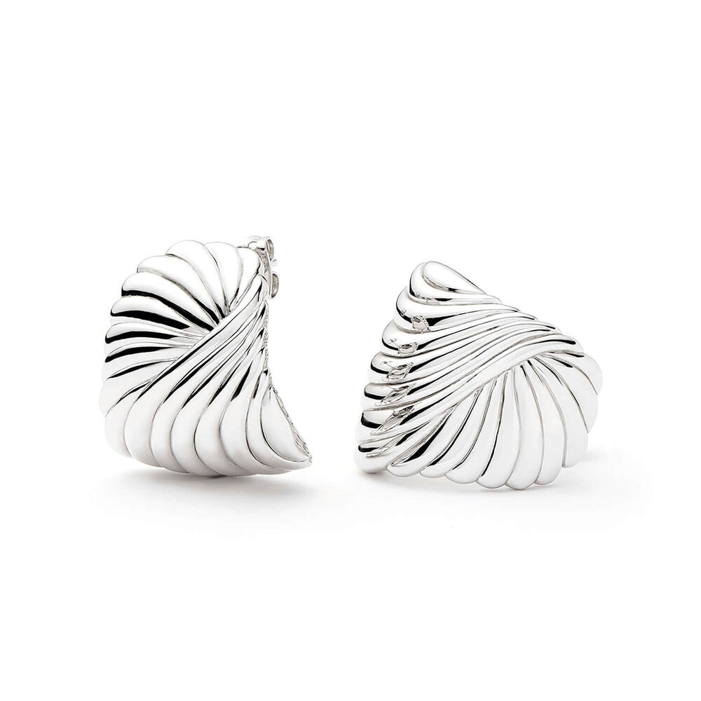 Missoma Silver Plated Brass Ripple Stud Earrings