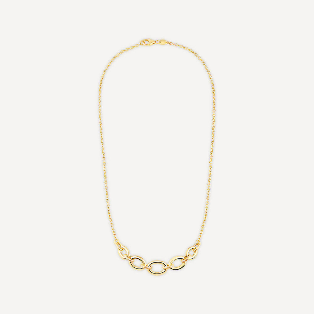 9ct Yellow Gold Curb Link Centre Necklet image number 2
