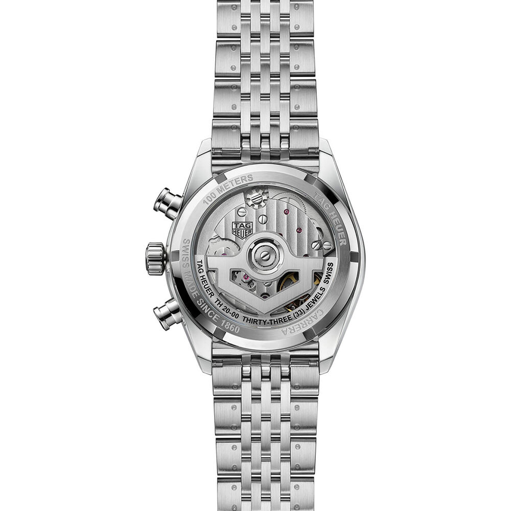 TAG Heuer Carrera Chronograph 39mm Green Dial Steel Bracelet Watch image number 4