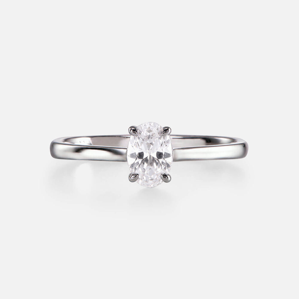 Classic Platinum 0.50ct Oval Diamond Solitaire Ring