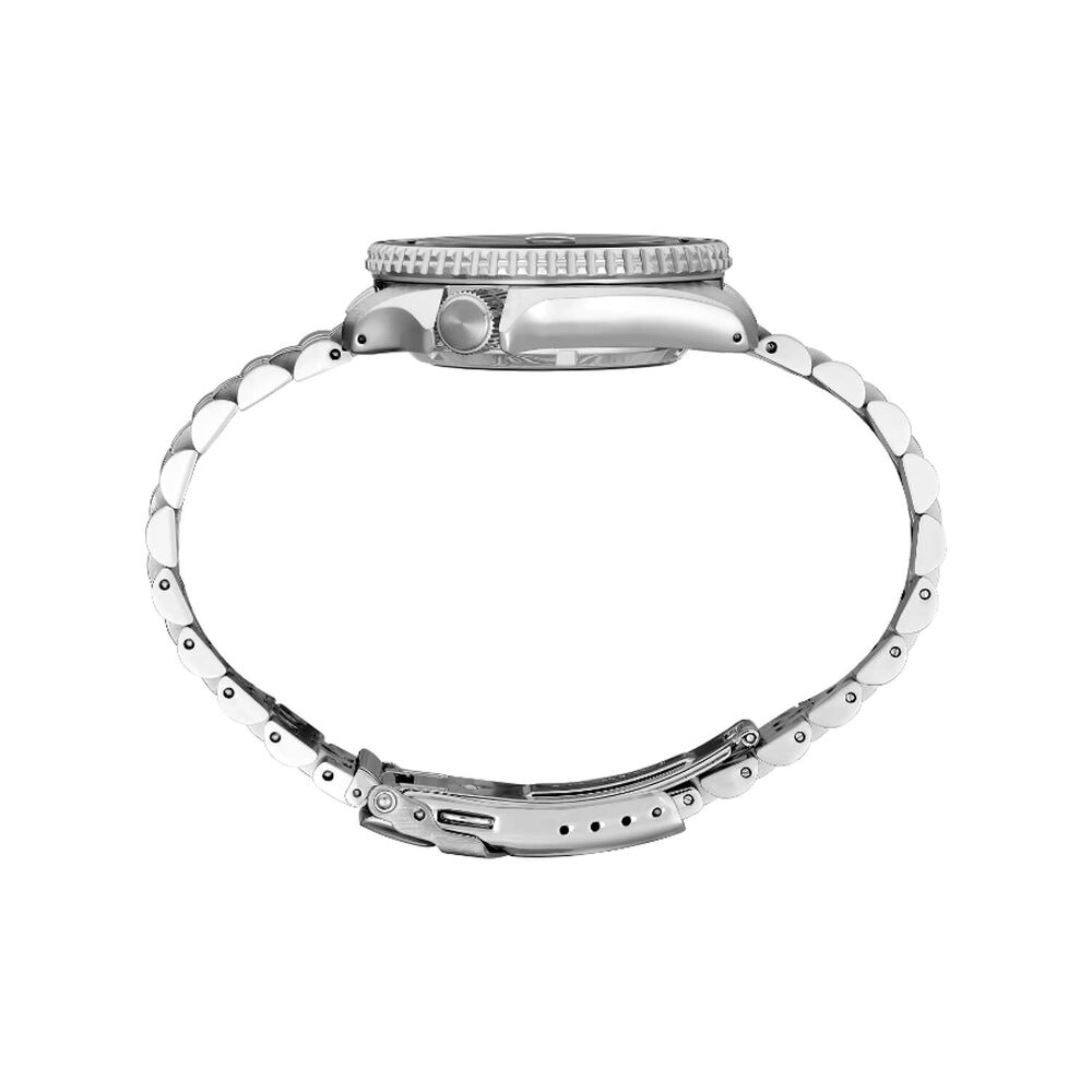 Seiko 5 Sports SKX GMT Sky Blue Silver Cloud 42.5mm Dial Steel Bracelet Watch image number 6