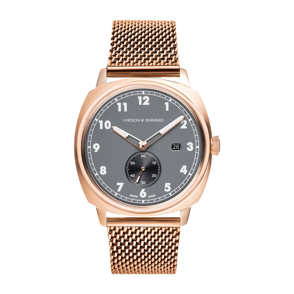 Larsson & Jennings Meridian Grey Dial Rose Steel Men's Watch