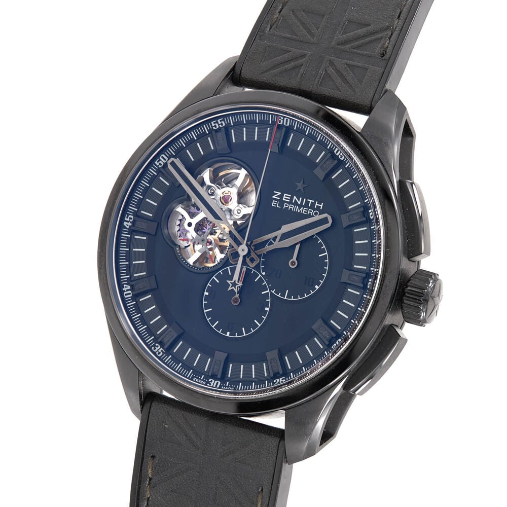 Pre-Owned Zenith El Primero Chronomaster Rolling Stones 45mm Black Dial Leather Strap Watch