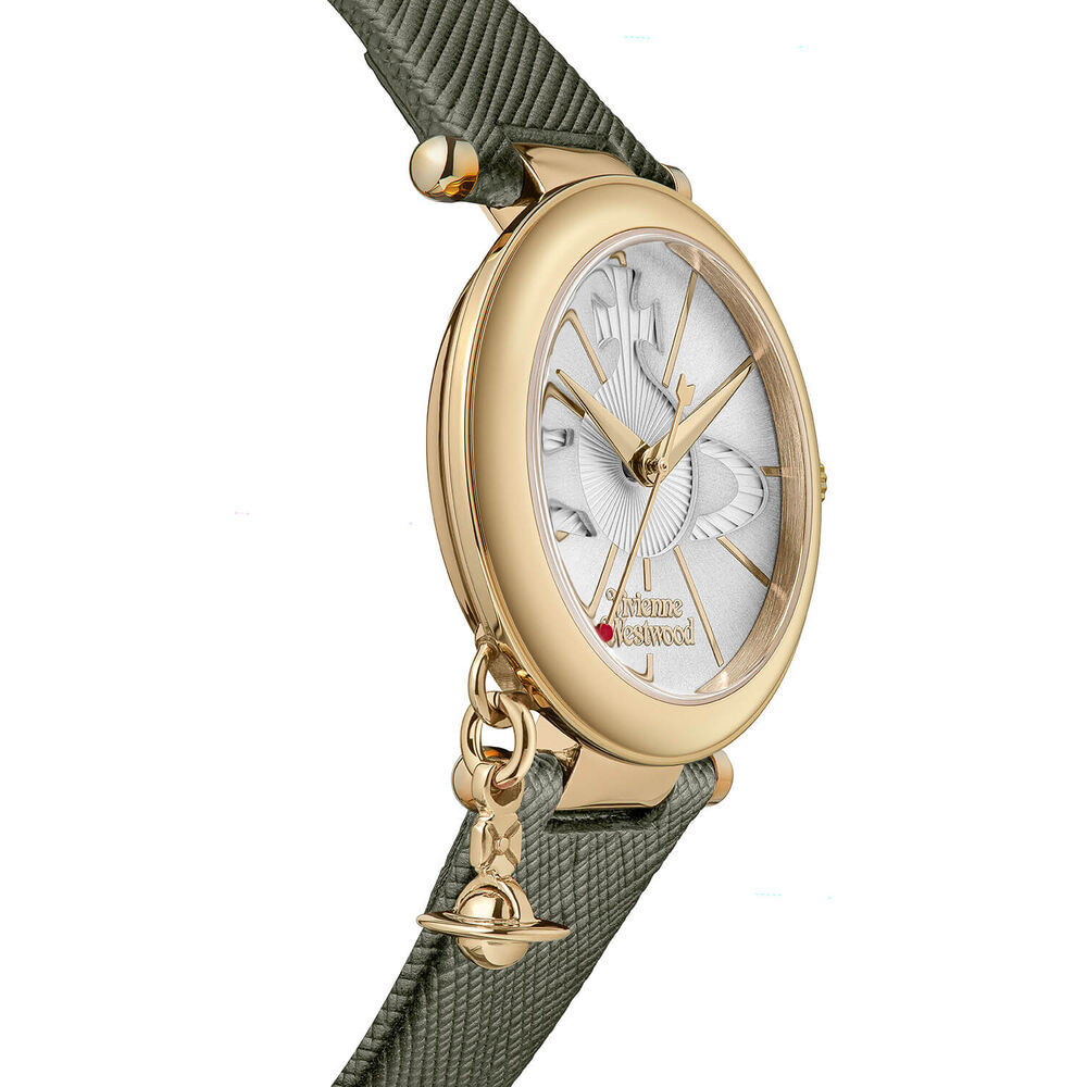 Vivienne Westwood Orb Pop 32mm Silver Dial Green Strap Watch image number 3