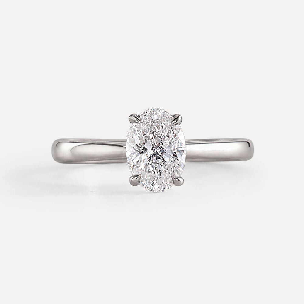Platinum 1.00ct Oval Diamond Solitaire Ring