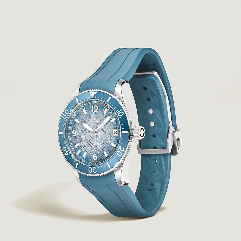 Montblanc Iced Sea Automatic Date 0 Oxygen 41mm Blue Dial Rubber Strap Watch