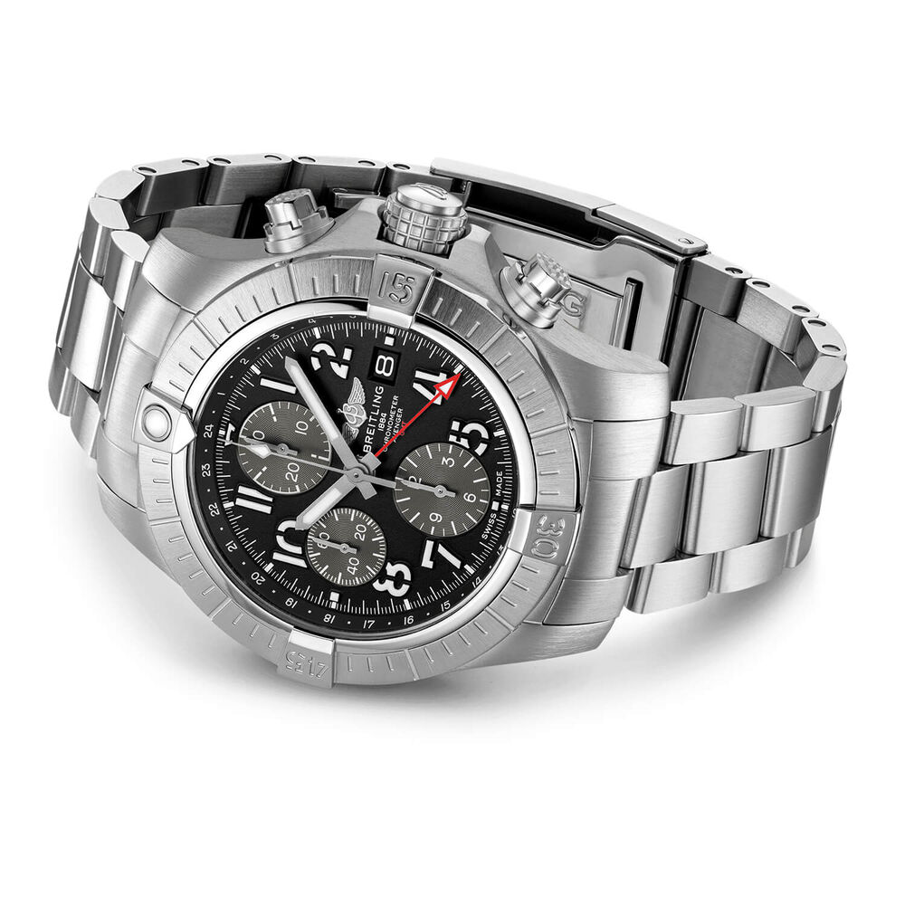 Breitling Avenger GMT 45mm Black Chronograph Dial Bracelet Watch image number 2