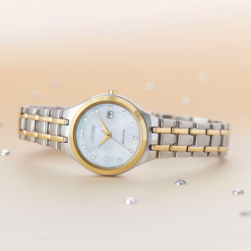 Citizen Silhouette Diamond & Pearl 28mm Ladies' Watch