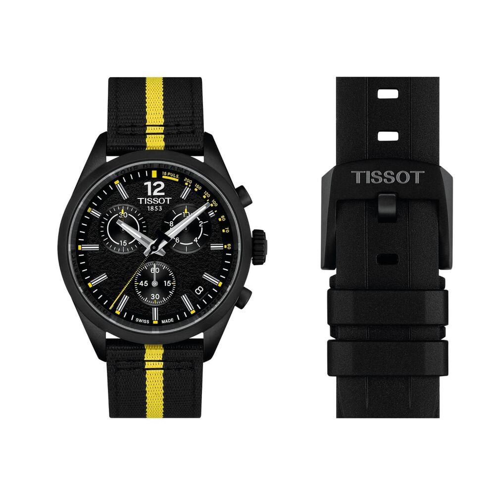 Tissot PR 100 Tour de France 2026 40mm Black Dial Fabric Strap Watch