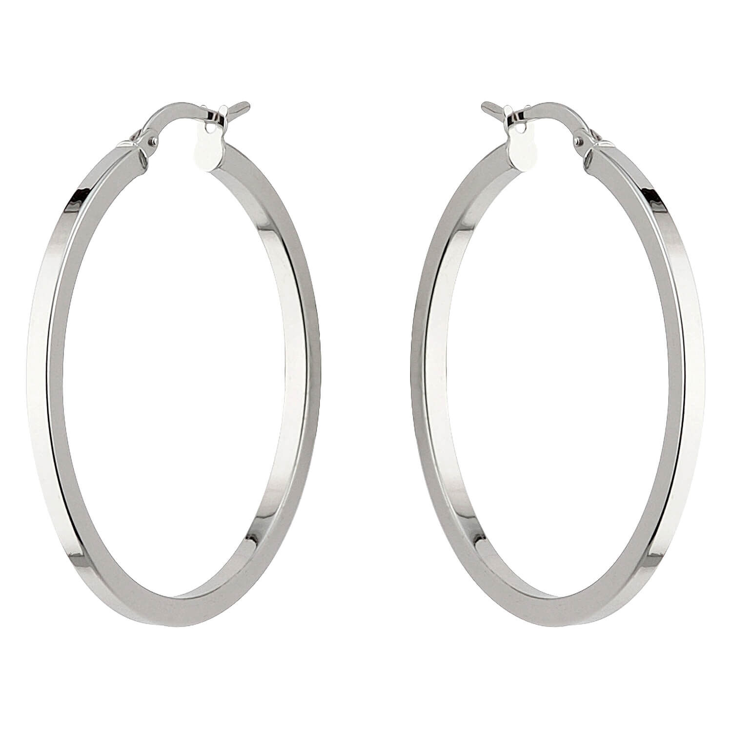 White gold hoops clearance large