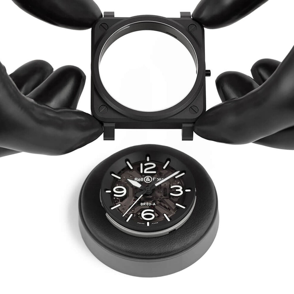 Bell & Ross BR-03 Skeleton Black Ceramic 41mm Dial Black Rubber Strap Watch image number 5