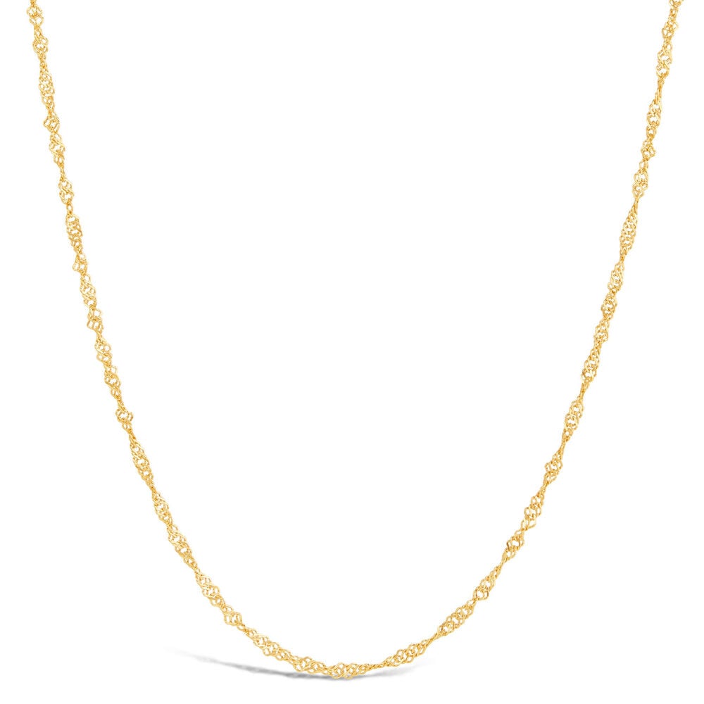 18ct Yellow Gold Sparkle Sing 18' Chain Necklace
