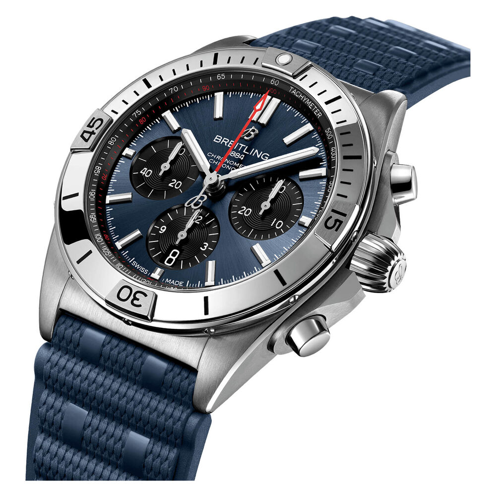 Breitling Chronomat B01 42mm Blue Dial Rubber Strap Watch image number 1
