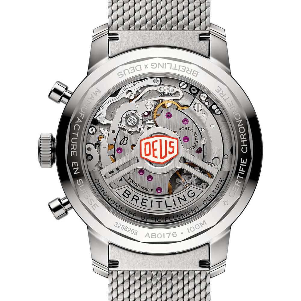 Breitling Top Time B01 Deus 41mm Black & White Dial Stainless Steel Bracelet Watch image number 3