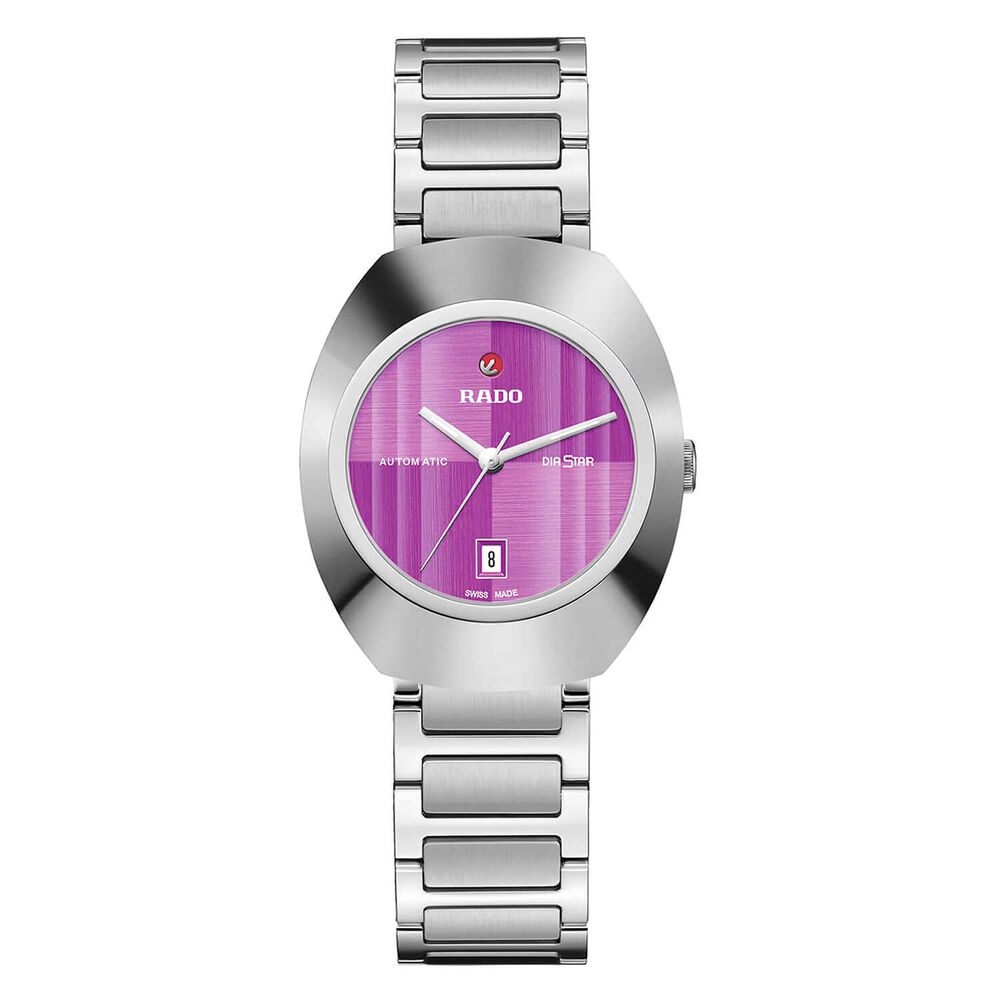 Rado DiaStar Original Automatic 30mm Purple Dial Stainless Steel Bracelet Watch image number 0