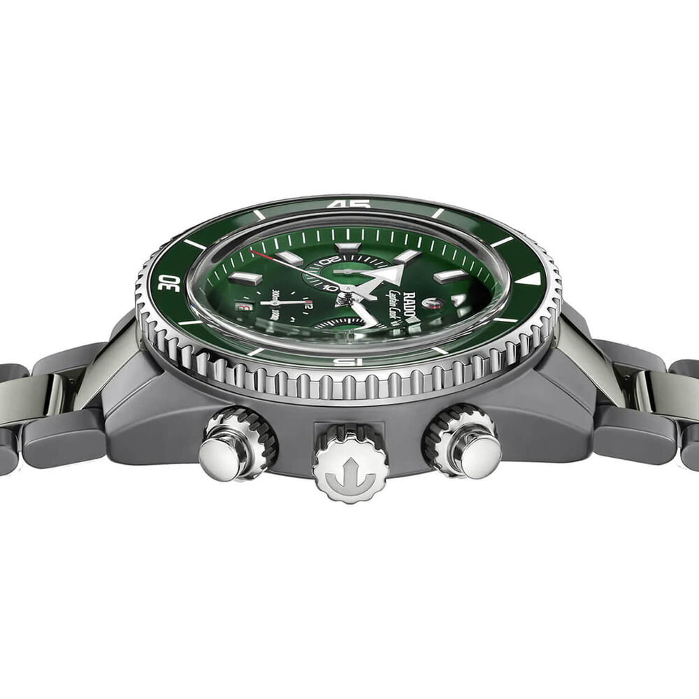 Rado Captain Cook High-Tech Ceramic Automatic Chronograph 43mm Green Dial Bracelet Watch image number 2