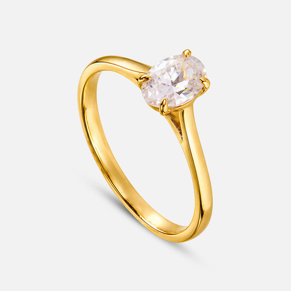 Classic 18ct Yellow Gold 0.50ct Oval Diamond Solitaire Ring